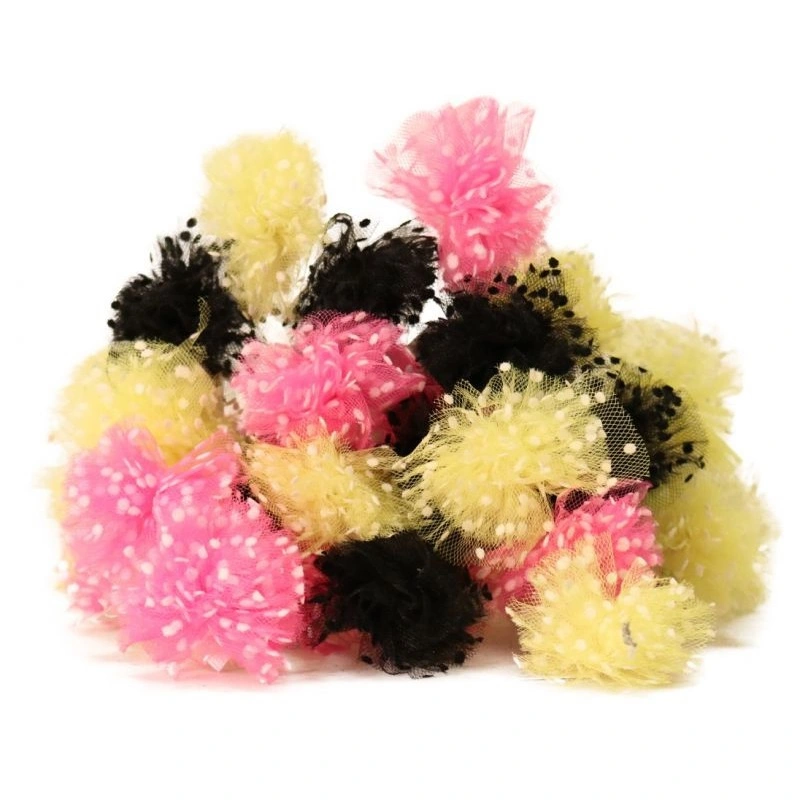 Puffet Tøjbold Mix farve 6 cm